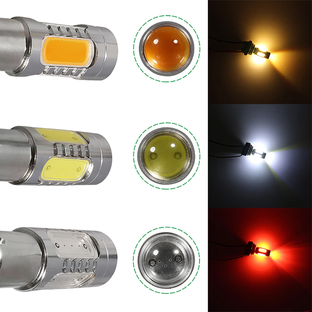 

NLpearl 2x Signal Lamp P21w 1156 Ba15s Bau15s Py21w Led Bulb Cob Led 12V Bay15d Led P21/5w 1157 Car Turn Signal Light Brake Lamp