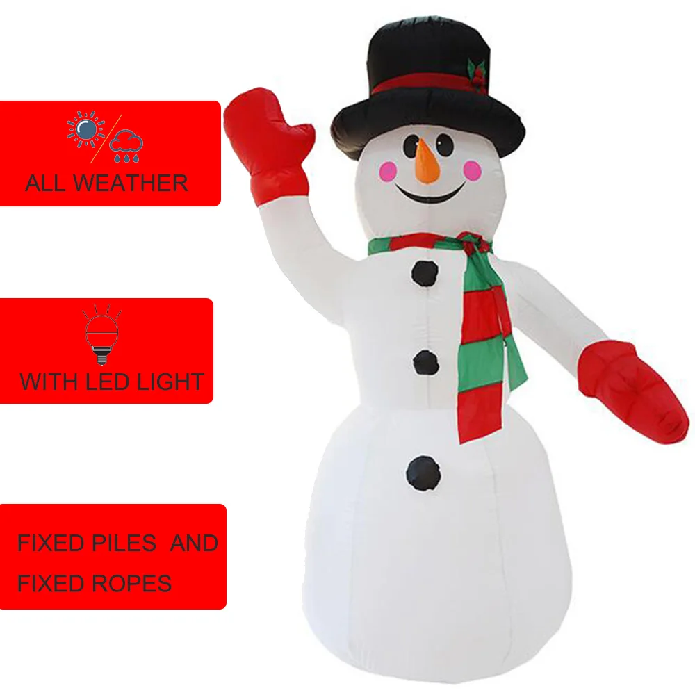 Гигантский надувной снеговик игрушка-Санта-Клаус Рождественское украшение для