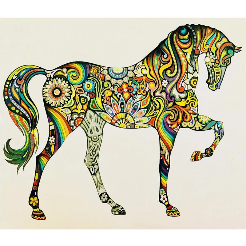 

Full Drill Square Diamond Painting Animal Horse Handicraft Needlework 5D Handmade Mosaic Kits Diamond Embroidery Home Decoration