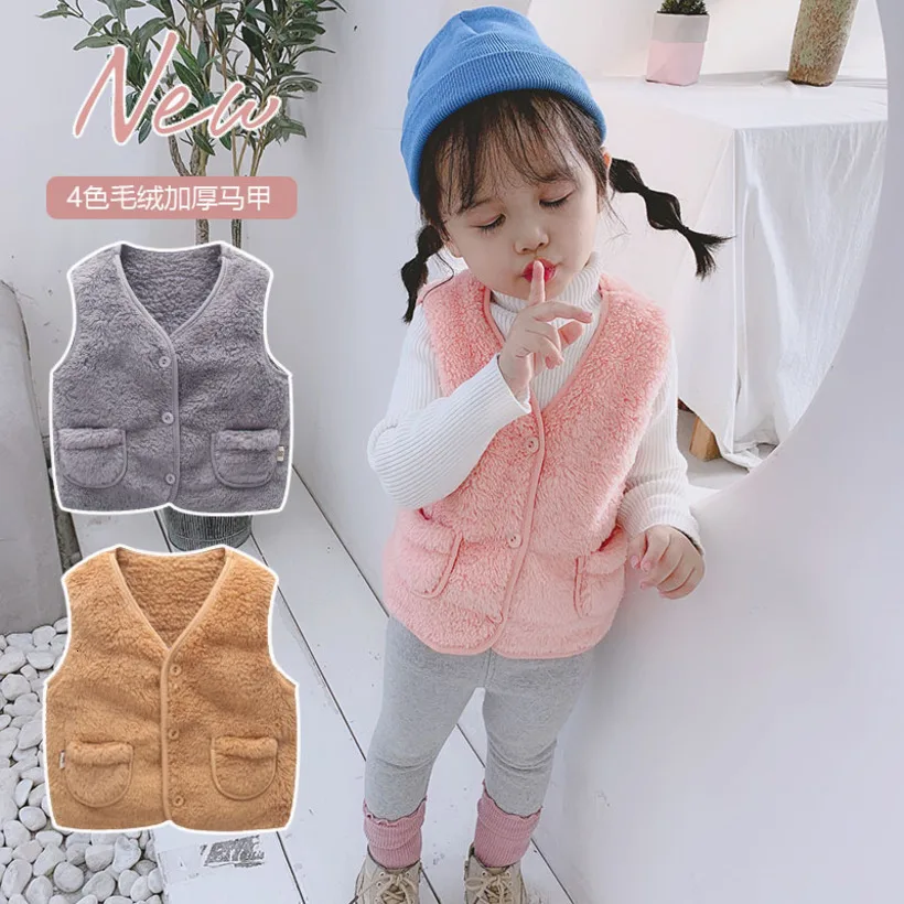 2021 Winter Children Vest Fur Baby Waistcoat Kids Vest For Girls Boys Clothes Kamizelka Dziecko Baby Girls Vest Toddler Clothing