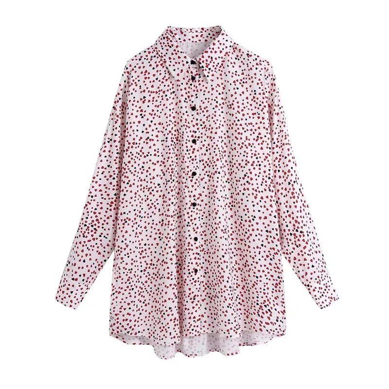 

Woman Elegant White Single Breasted Long Sleeve Pu Shirt 2021 Autumn Fashion Female Notched Shirts Ladies Casual Print Blouse