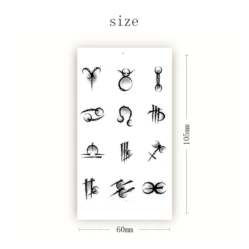 

Waterproof Temporary Tattoo Sticker Black Geometry Totem Compass Rose Fake Tattoos Flash Tatoo Hand Neck Body Art for Women Men