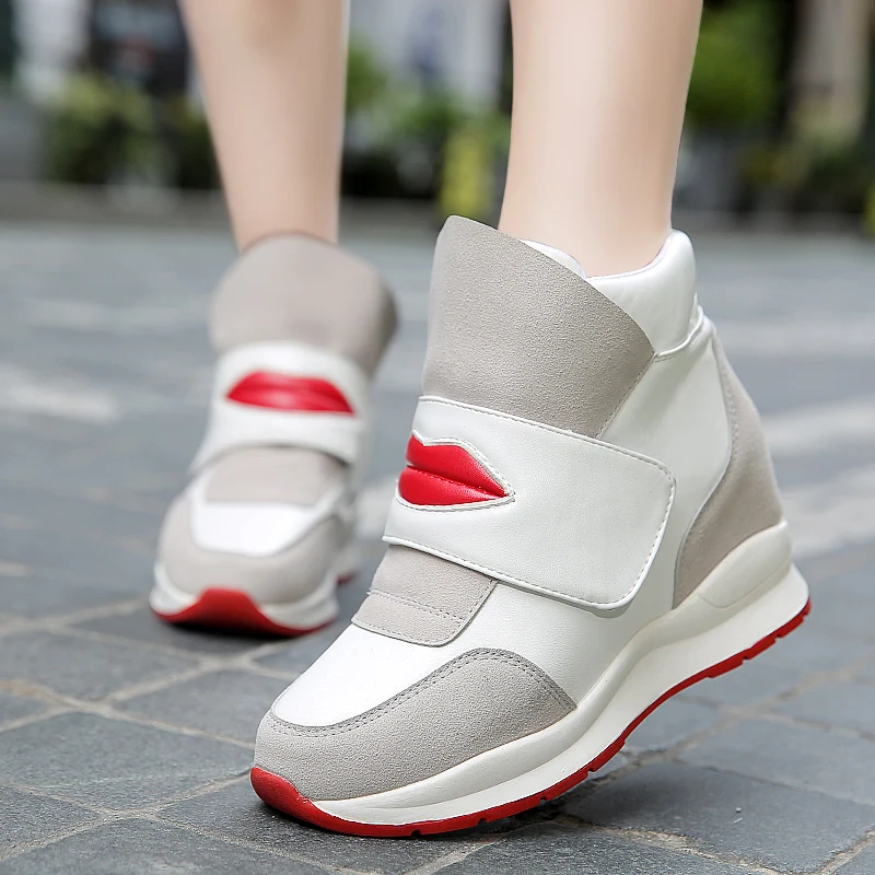 New Arrivial Women Casual Shoes 8cm Height Increasing Platform Chunky Sneakers Lip Shoe Big Sole Ladies Tenis Kiss Sneaker | Обувь