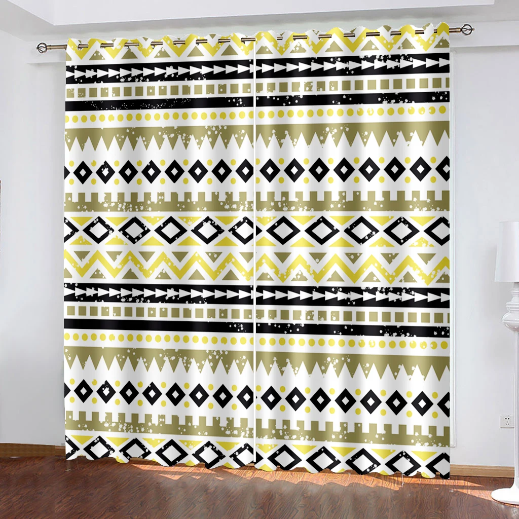 

3D Printing Stripe Printing Pattern Pleasant Modern Decorative Curtain Kit, Suitable for Living Room, Bedroom Scene Use