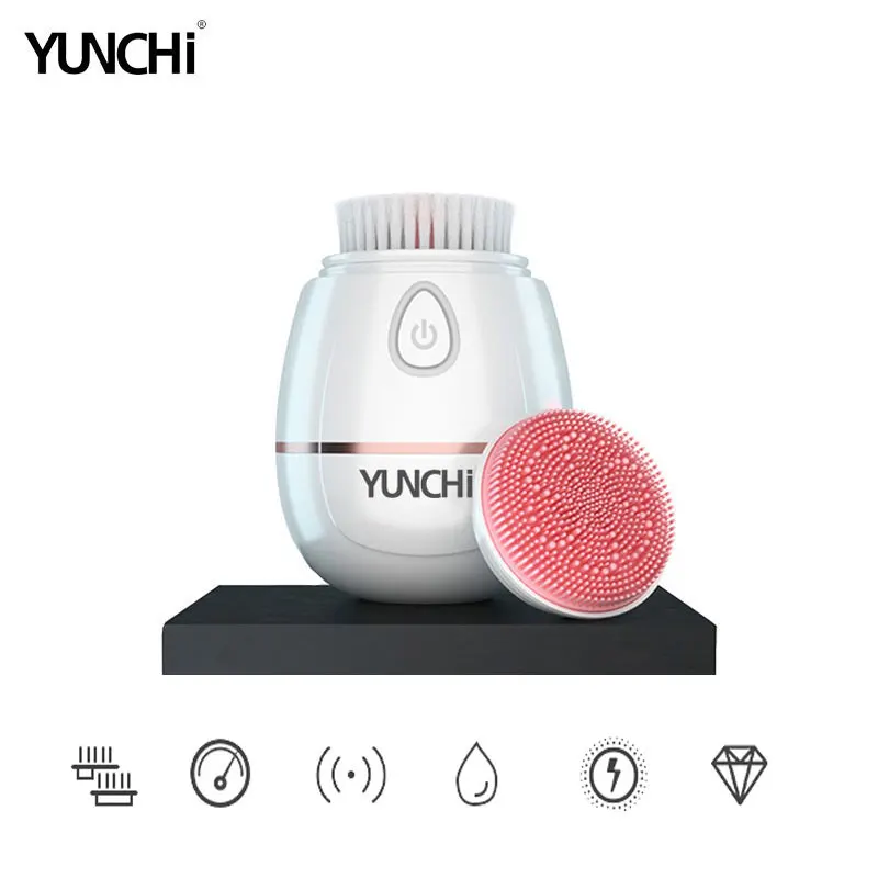 3D электрическая Очищающая щетка для лица звуковое очищающее средство с 2 кистями