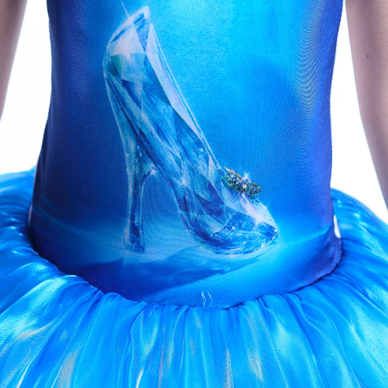 Детское балетное платье для девочек голубой сиамский костюм пачка с русалочкой