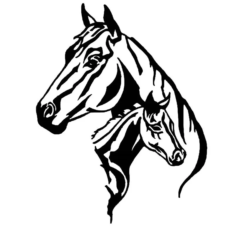 

Car Stickers Horse and Foal Car Decoration Stickers Waterproof Cover Scratch Black/white, 17cm*13cm