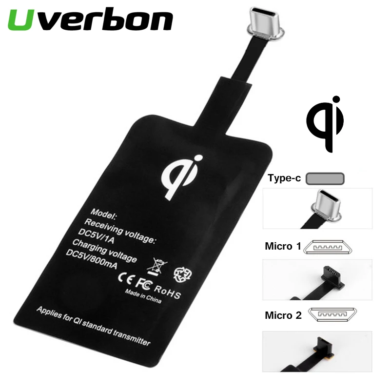 QI беспроводной зарядный приемник Универсальный Android Micro usb type-C Qi Беспроводное зарядное устройство Модуль зарядного устройства для samsung S7 S8 Note 8