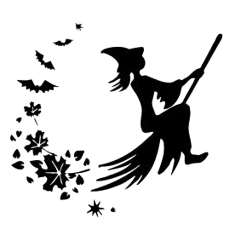 

Car Sticker Witch Broom Fashion Motorcycle PVC Waterproof Sunscreen Decals Black/silver 16.7cm * 15.4cm
