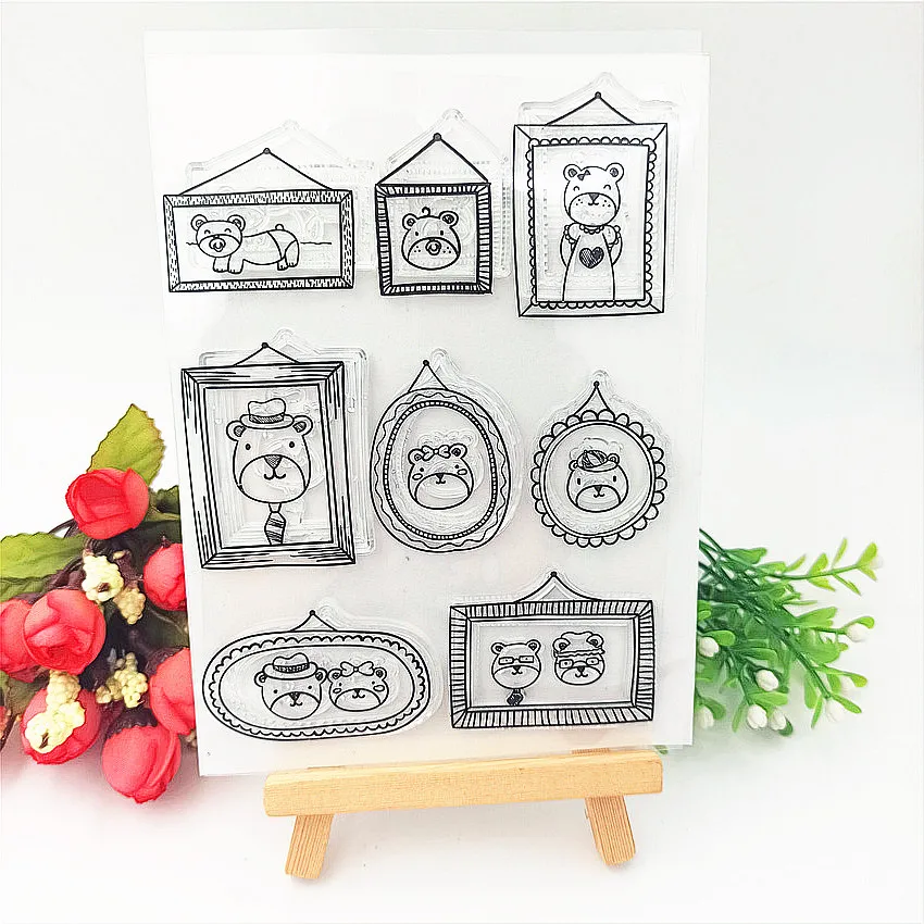 Прозрачные штампы 11*16 см для фотографий семьи медведя/Силиконовые пломбы