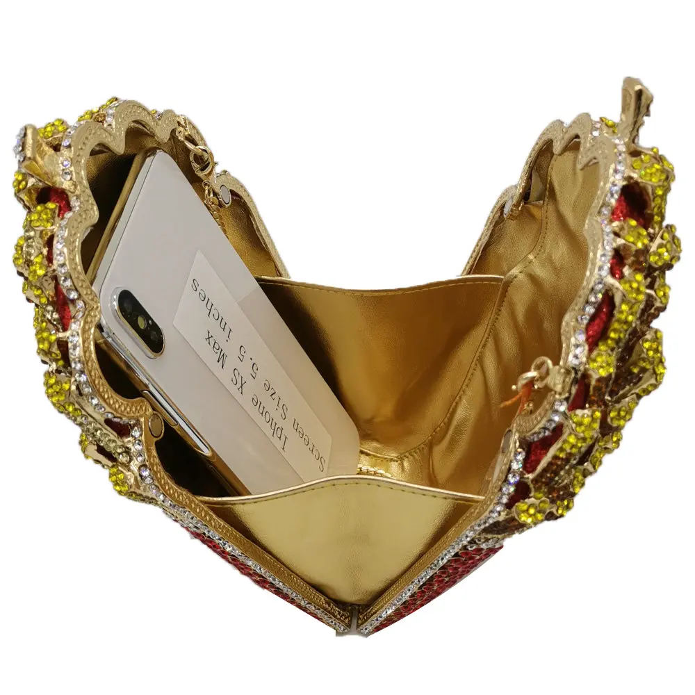 Boutique De FGG Радужный клатч с фишками фри женская вечерняя сумочка со стразами