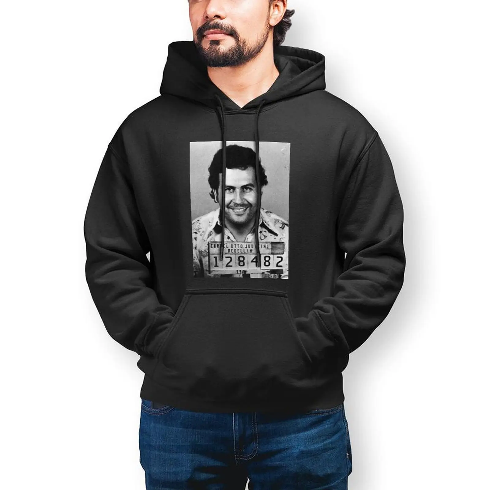 

Pablo Escobar Mugshot Hoodies Mafia Warm Cotton Hoodie Stylish Outdoor Oversize Pullover Hoodie Mens