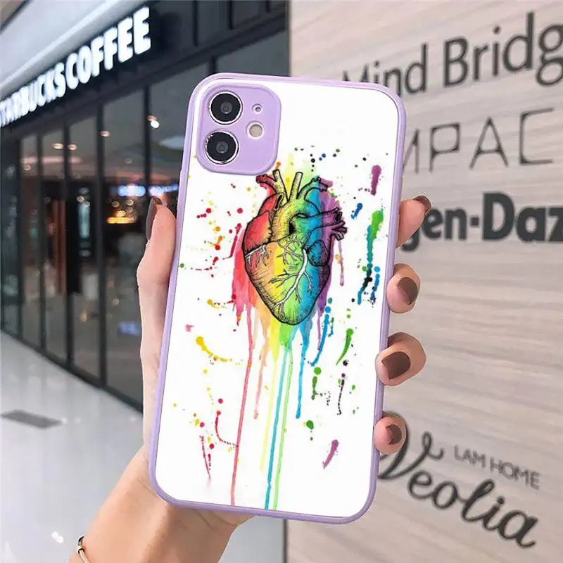

Human Organs Brain Meridian Kidney High Phone Case For iPhone 12 11 Mini Pro XR XS Max 7 8 Plus X Matte transparent