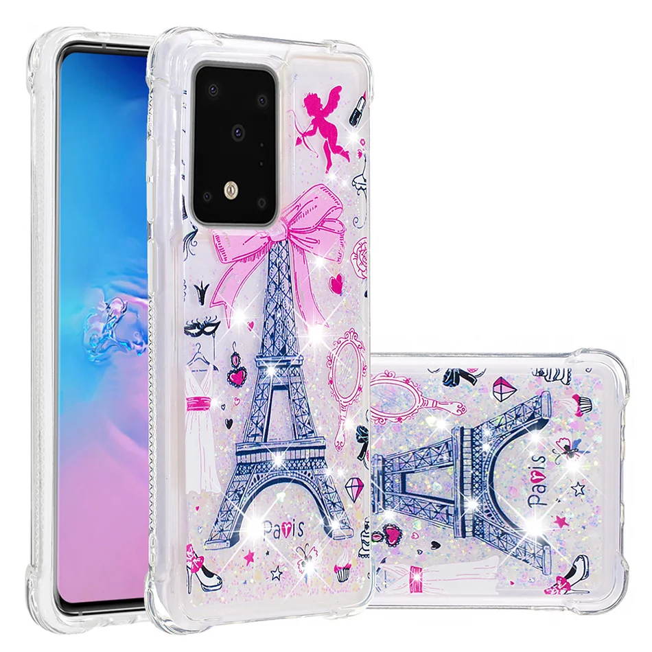 Блестящие динамические быстросохнущие жидкие Чехлы для Samsung Galaxy S20 Ultra S10E S10 S9 S8 Plus