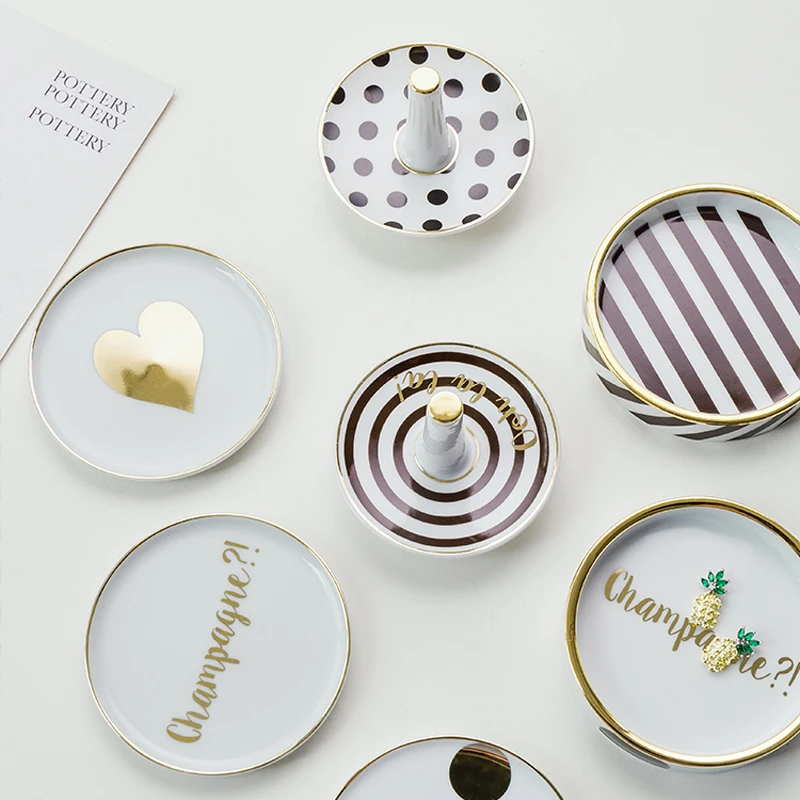 Керамическая тарелка для ювелирных изделий в скандинавском стиле тарелки кольца