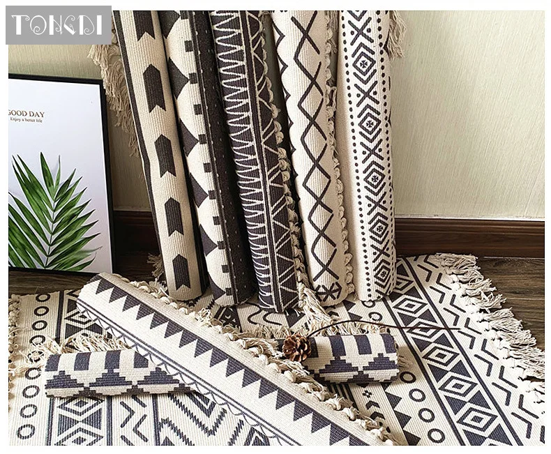 Тканый Ковер TONGDI в стиле бохо кружевной Противоскользящий элегантный