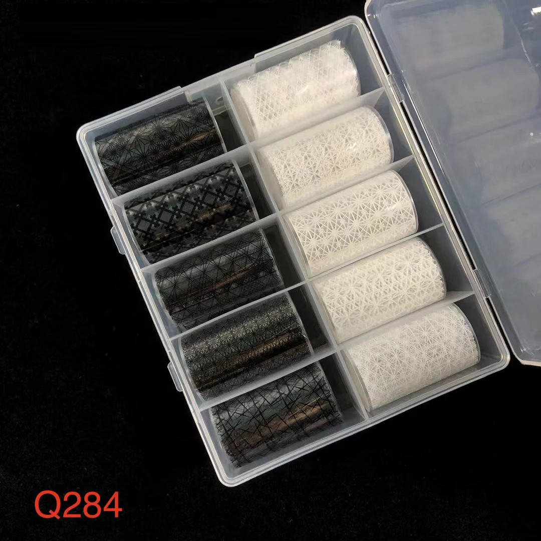 

Фольга для ногтей, черно-белая, кружевная, для самостоятельного маникюра, декоративные наклейки фольга, наклейка для ногтей для девочек, 2021 ...