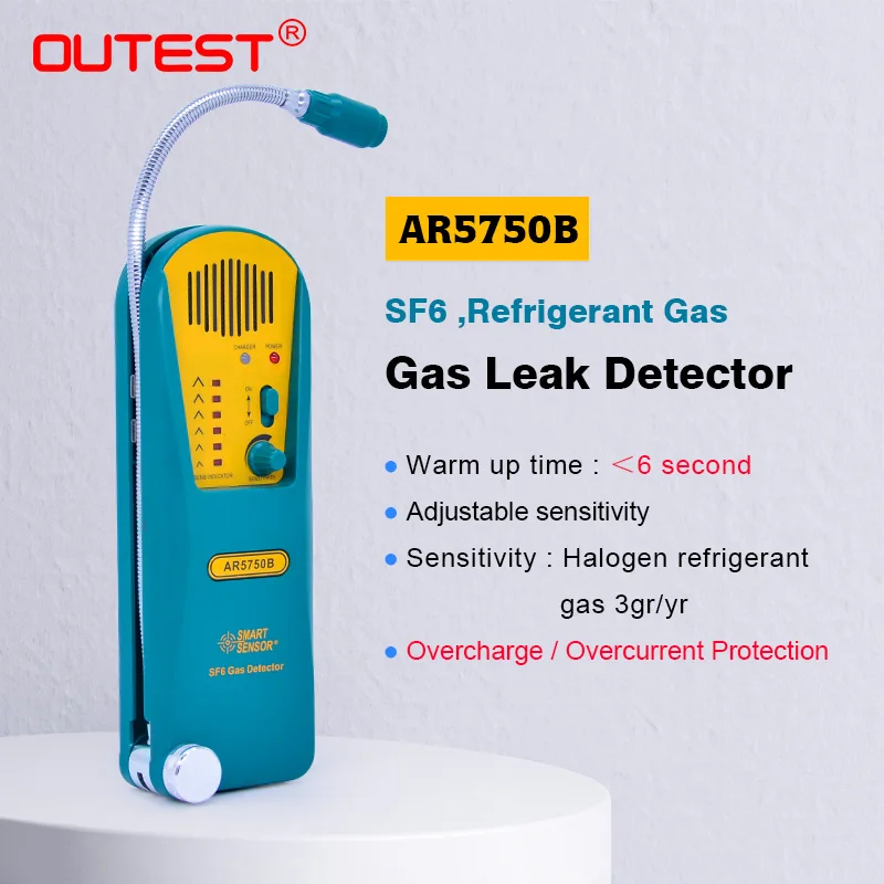 OUTEST Профессиональный галогенный детектор газа SF6 утечки хладагента Выхлопных
