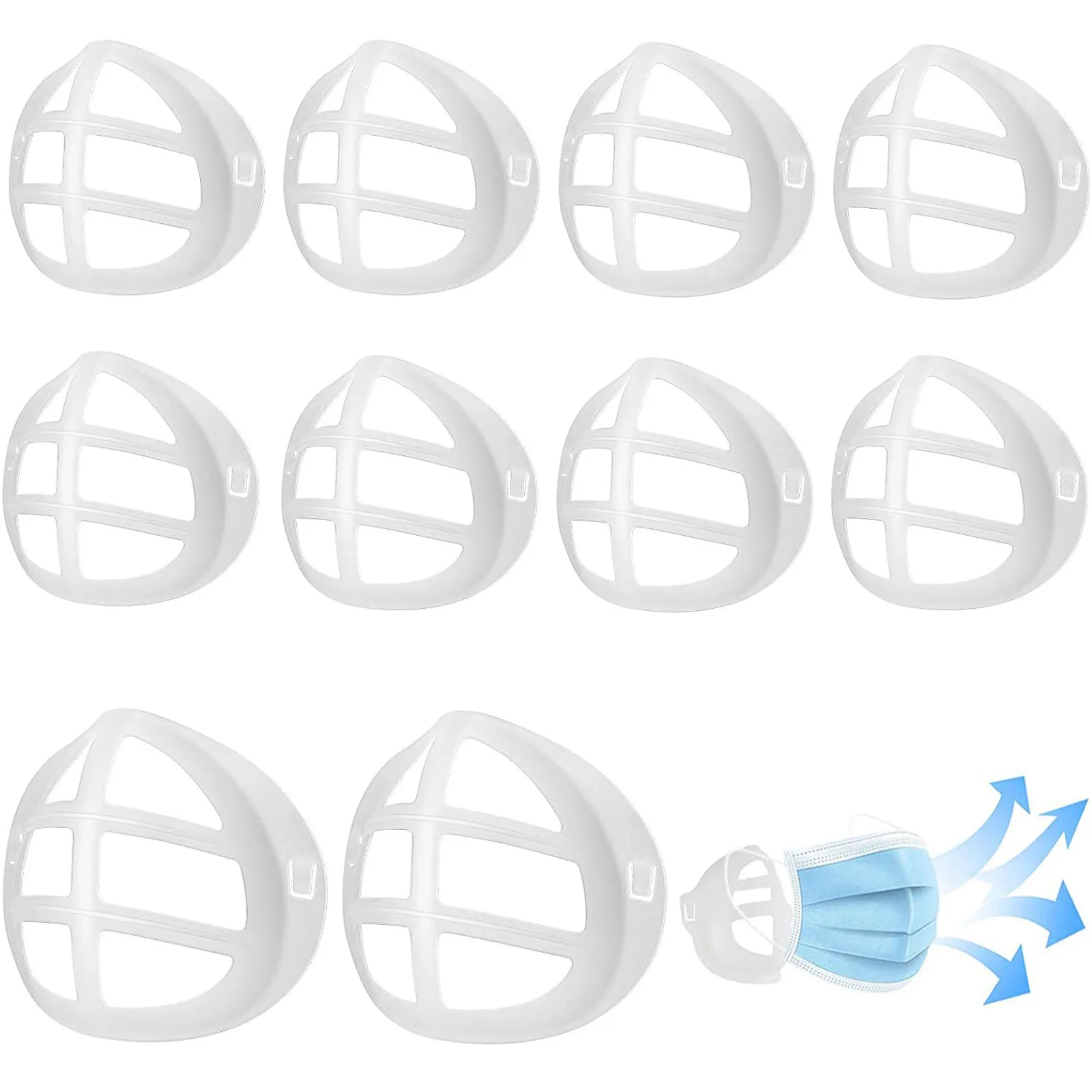 

10PCS 3D Face Masks Bracket Mouth Separate Inner Stand Breathing Space women man Breathable Detachable face Shield mask Holder