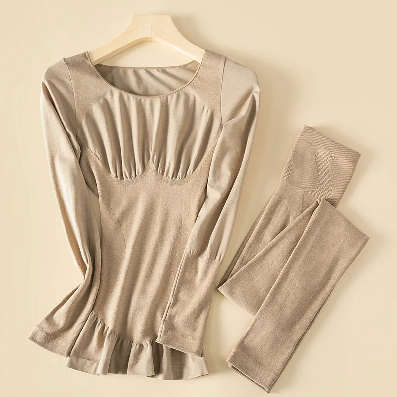 Соблазнительные женские пижамные комплекты зимнее теплое термобелье комплект