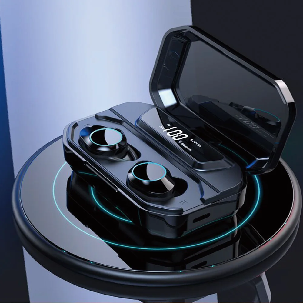 G02 TWS Wireless Bluetooth Earphone 6D surround Stereo 5.0 IPX7 Waterproof Gaming Headset 3300mAh LED display | Электроника