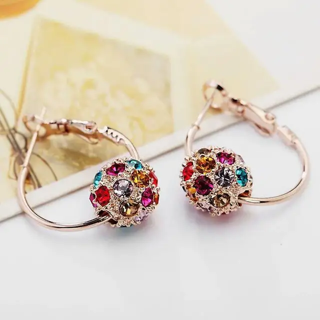 

Earrings fashion jewelry crystal ball earrings ladies party wedding jewelry high quality earrings Oorbellen wholesale