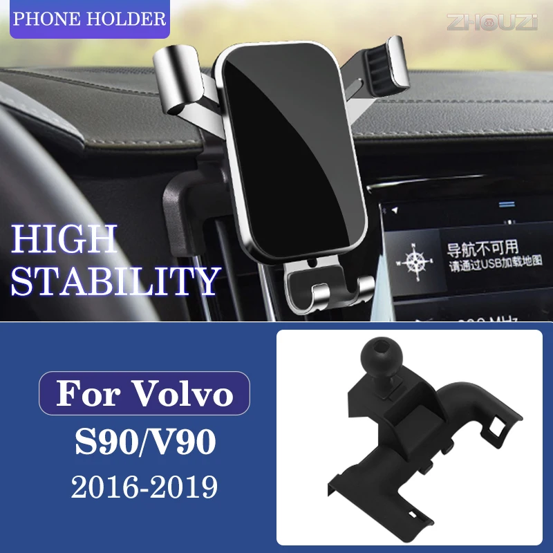 

Car Mobile Phone Holder For Volvo S90 V90 2016 2017 2018 2019 Mounts Stand GPS Gravity Navigation Bracket Car Accessories