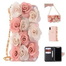 Lady Rose Handbag Flip Leather Case For iPhone 12 Pro Max 12 Mini SE 2020 10 X 7 8 Plus XR XS Max Chain Wallet Purse Phone Cover Lady Rose Handbag Flip Leather Case For iPhone 12 Pro Max 12 Mini SE 2020 10 X 7 8 Plus XR XS Max Chain Wallet Purse Phone Cover