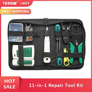 Набор инструментов для ремонта сетей RJ45, RJ11, RJ12, CAT5, CAT5e