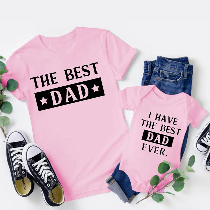 Fmaily-camisetas a juego para ni&ntilde;os, ropa divertida de padre, hija, hijo, el mejor pap&aacute; que tengo, el mejor pap&aacute; de la historia, monos de beb&eacute;, regalo para pap&aacute;-1