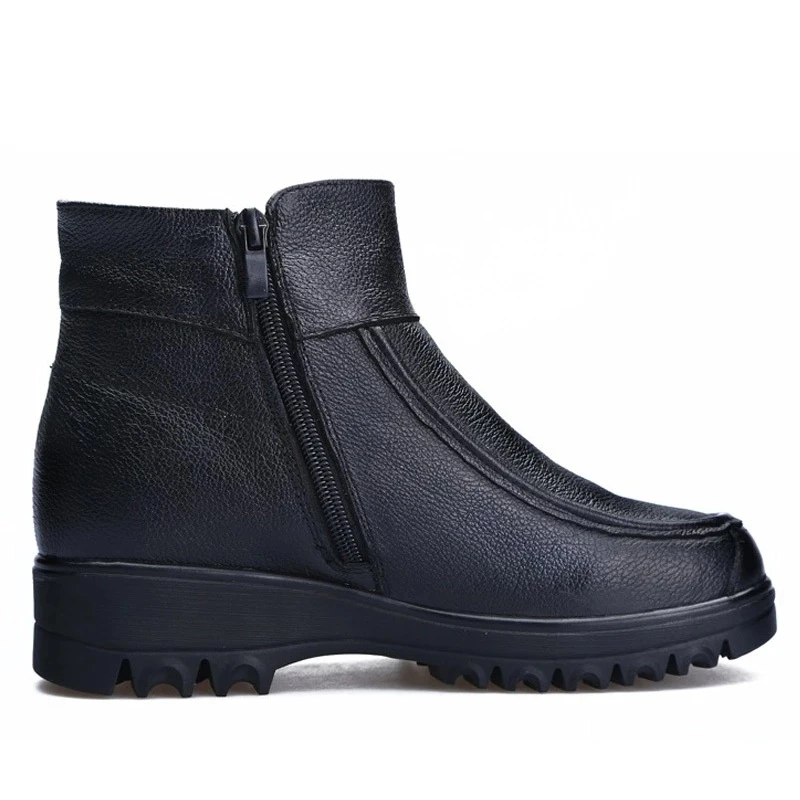 Женские зимние ботильоны на танкетке из натуральной шерсти молнии | Обувь