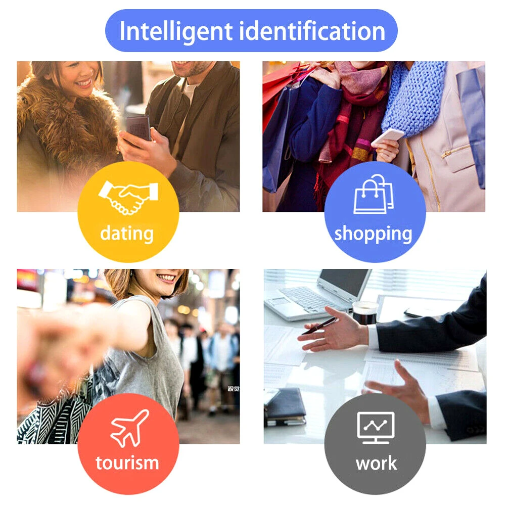 Портативный беспроводной умный мини-переводчик T8 40 языков двусторонний в режиме