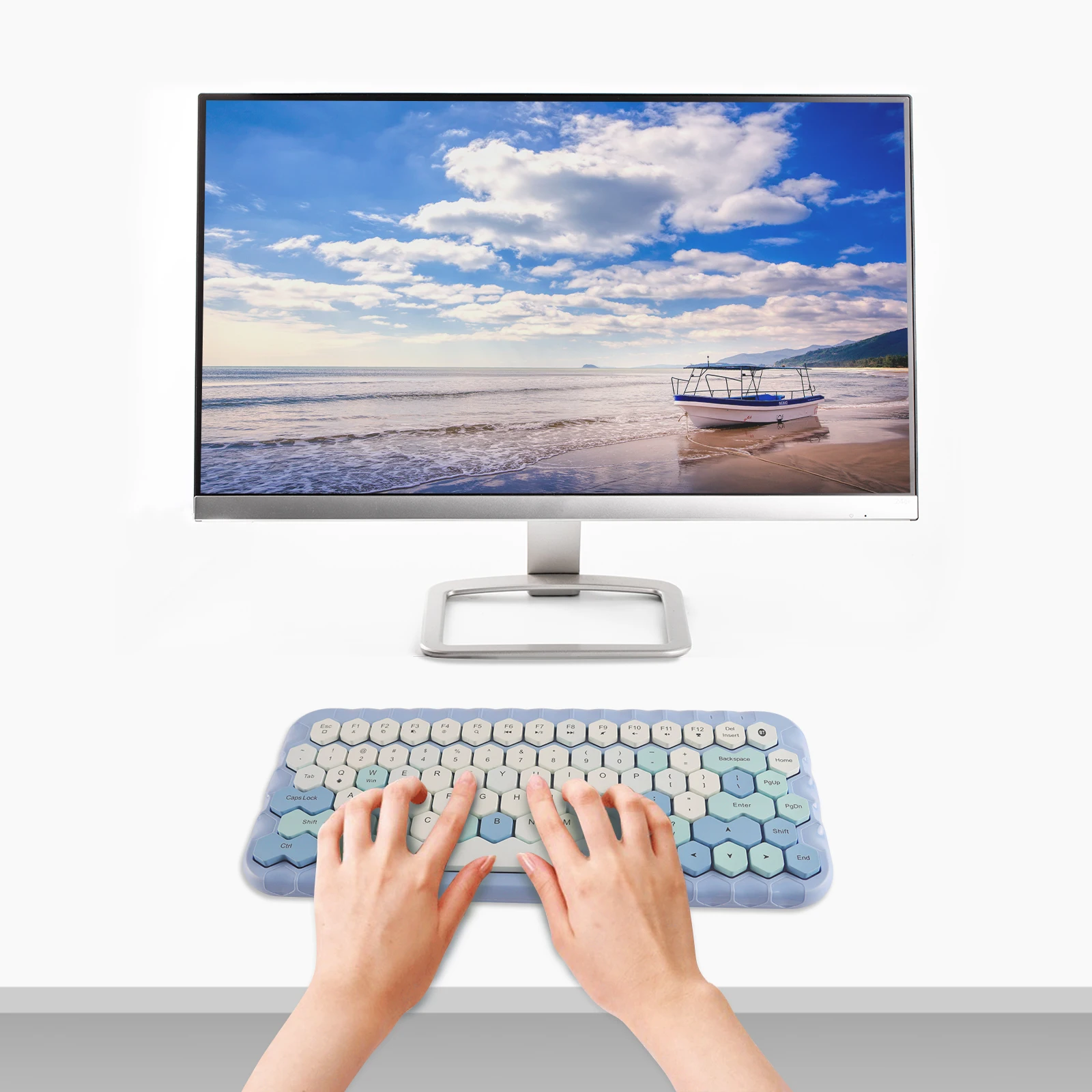 Беспроводная мини-клавиатура 83 колпачка Bluetooth-клавиатура эргономичный дизайн