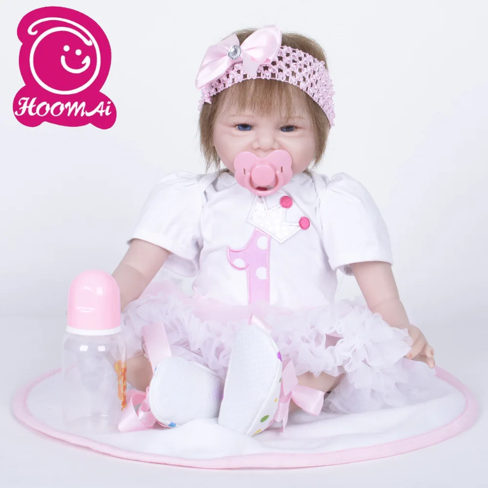 55 см Reborn Baby Doll ручная работа реалистичный силиконовый живый Смеющийся ребенок