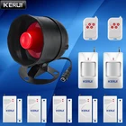 Беспроводная домашняя охранная сигнализация KERUI, Автономная сирена 110 дБ, недорогой Модернизированный датчик для двери сделай сам с инфракрасным детектором