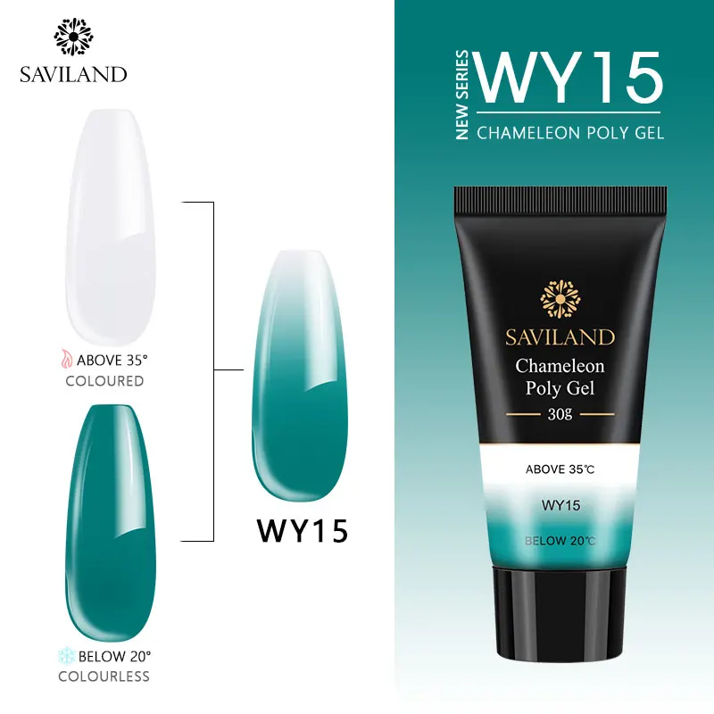 SAVILAND 30g Color Changing Poly Gel Acryl Gel UV Builder Gel Clear Pink Varnish Soft No Burnning Cover Natural Gel Polish - Цвет: WY15