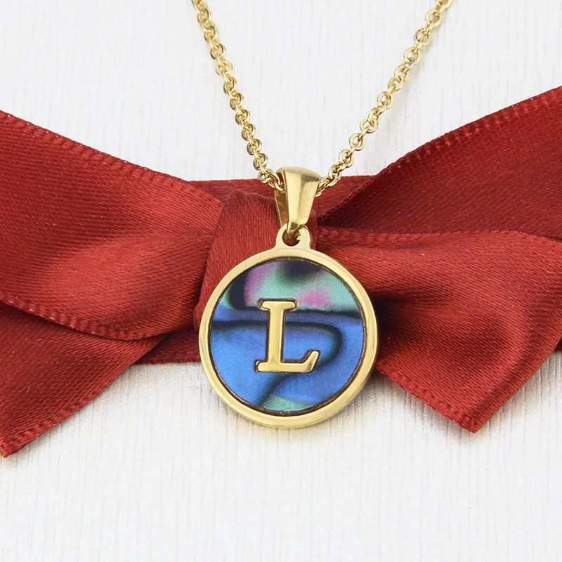 

26 Letters Fashion Pendant Necklace Gold Alloy Colorful Women High Quality Elegant Chain Exquisite Trendy Gift Jewelry