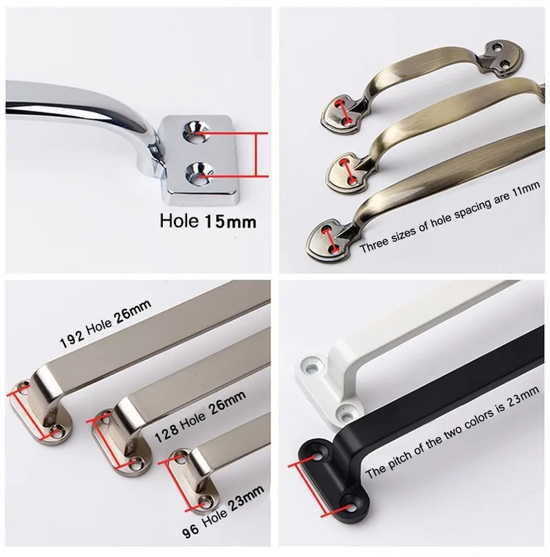 

Black/white/Bright chrome color Cabinet Handles Kitchen Cupboard Pulls Drawer Knobs Fashion Furniture Handle Door Hardware