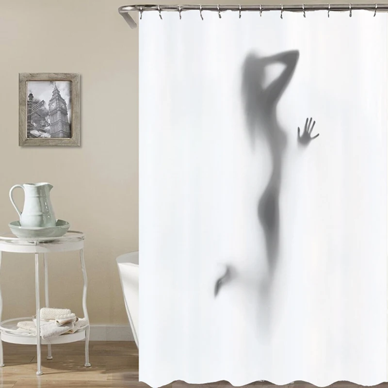 

2022 Bathroom Curtain Bathroom Shower Curtain Woman Digital Printing Shower Curtain with Hook Sexy Girl Portrait Home Decoration