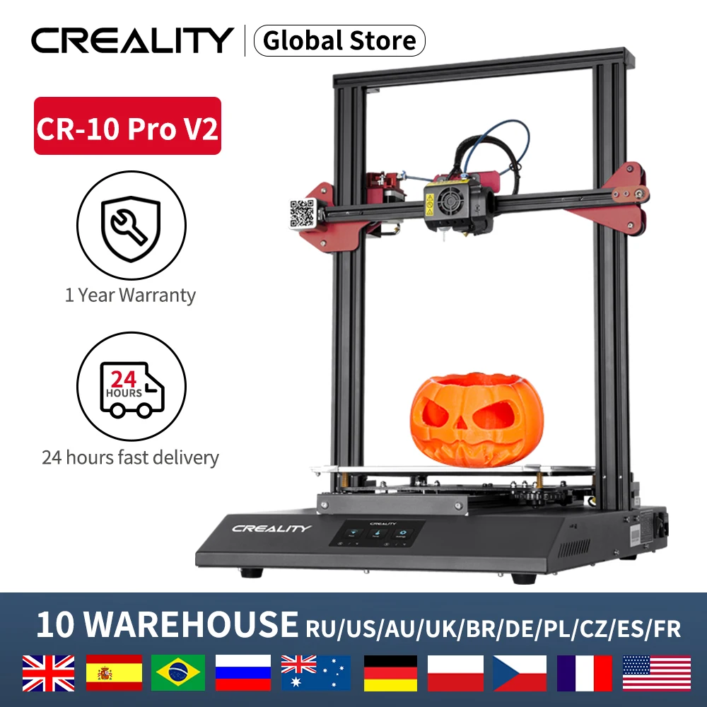 

CREALITY CR-10S Pro V2 3D Printer with BL Touch Auto-Leveling Touch Screen Resume Printing Large Build Volume 300x300x400mm