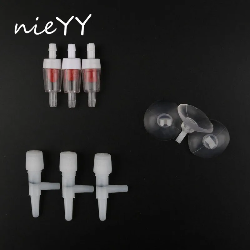 10pcs Universal Adjustable Air Switch Pump Valve Regulator Check Tracheal Suction Cup Of Fish Tank Aquarium Parts |