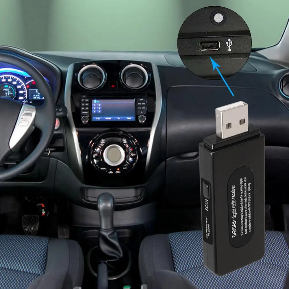 Универсальный Автомобильный цифровой радиоприемник USB DAB FM Частотная точка