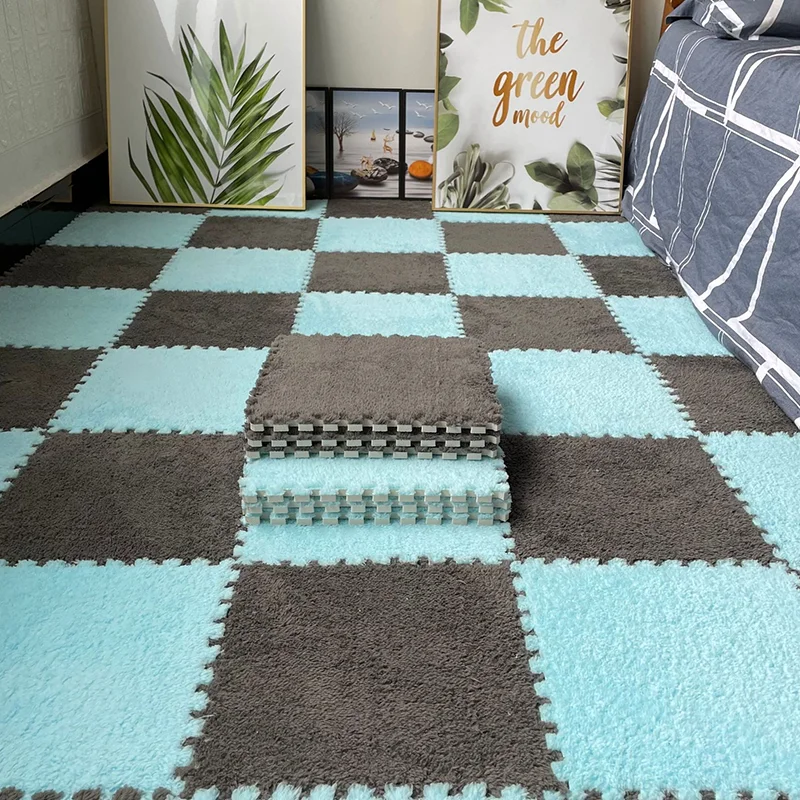 

10 Pcs Soft Plush Children's Mat Baby Play Mat Baby Toys Eva Foam Puzzle Carpet Interlocking Rugs Infant Carpet Rugs for Room