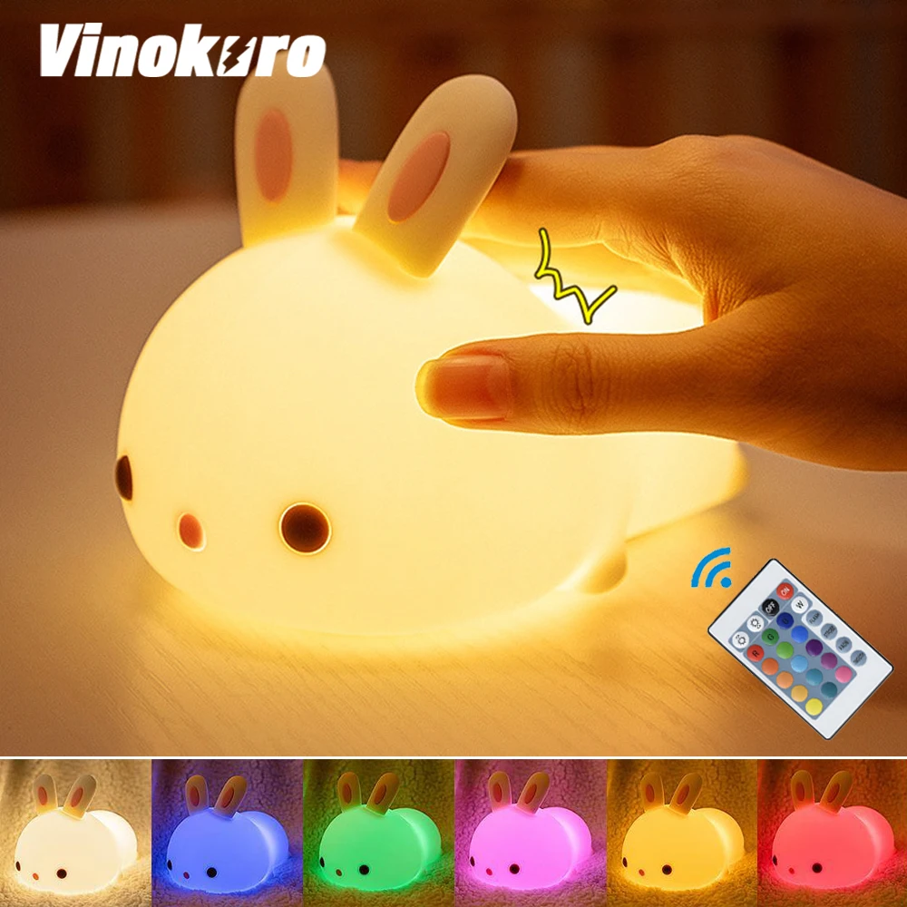 Милый светодиодный ночник с USB и кроликом новинка Подарочный светильник