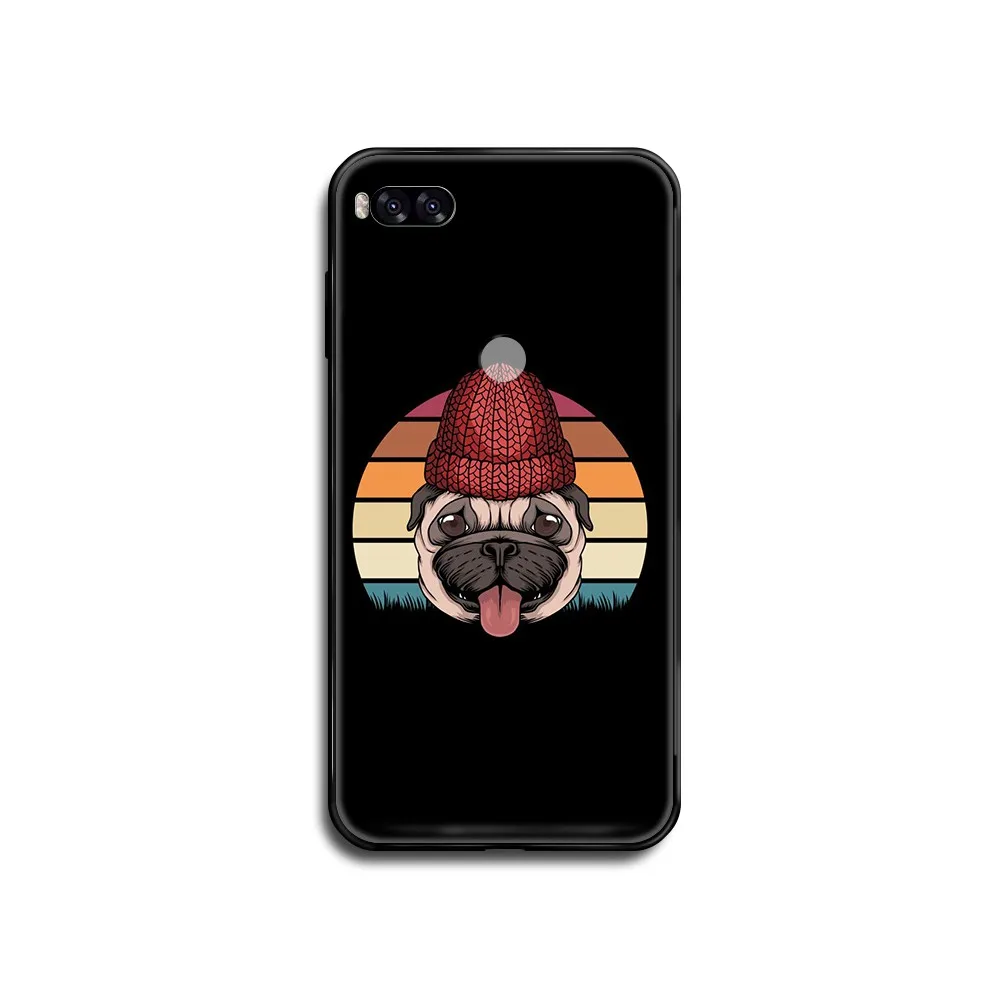 Милый мультяшный Мопс бульдог Роскошный чехол для мобильного телефона черный