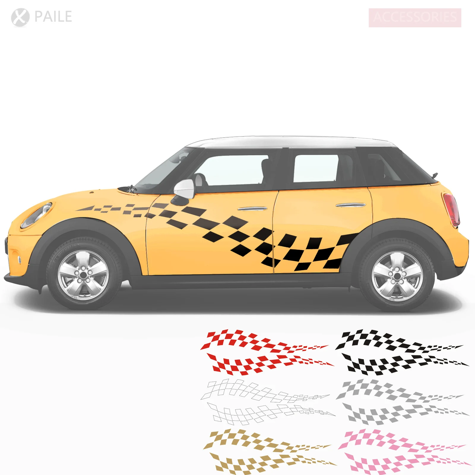 

2pcs Sticker Doors Stripes Vinyl Decal Graphics Customize For Universal, MINI cooper R50 R53 R55 R56 R57 R59 R60 F55 F56 F60
