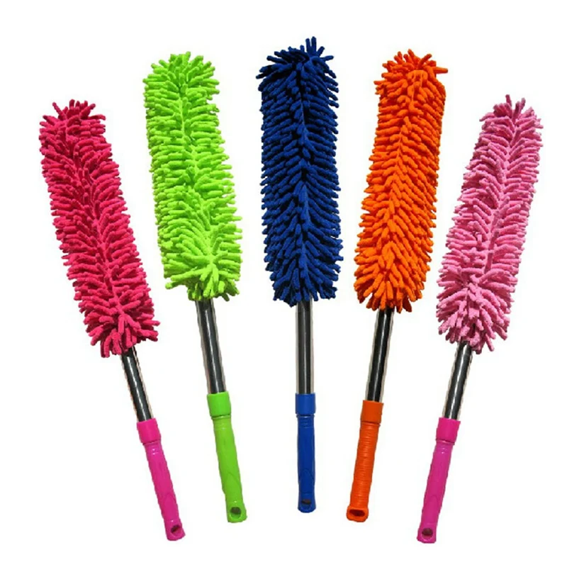 

Microfiber 2-in-1 Non-adjustable Straight-handle Ultra-long Flexible Cleaning Brush, Removable And Easy To Clean, Random Colors