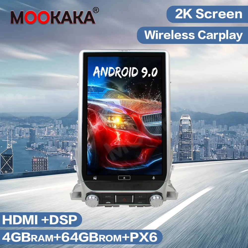 

Android 9.0 64GB Tesla Style Car Multimedia Player Radio For Toyota Land Cruiser 200 LC200 2018 GPS Navigation Stereo Head Unit