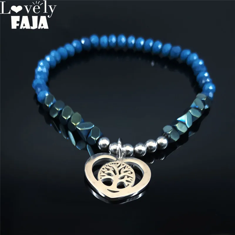 Браслет из стекла и нержавеющей стали с камнями 2023 серебряный браслет бисера