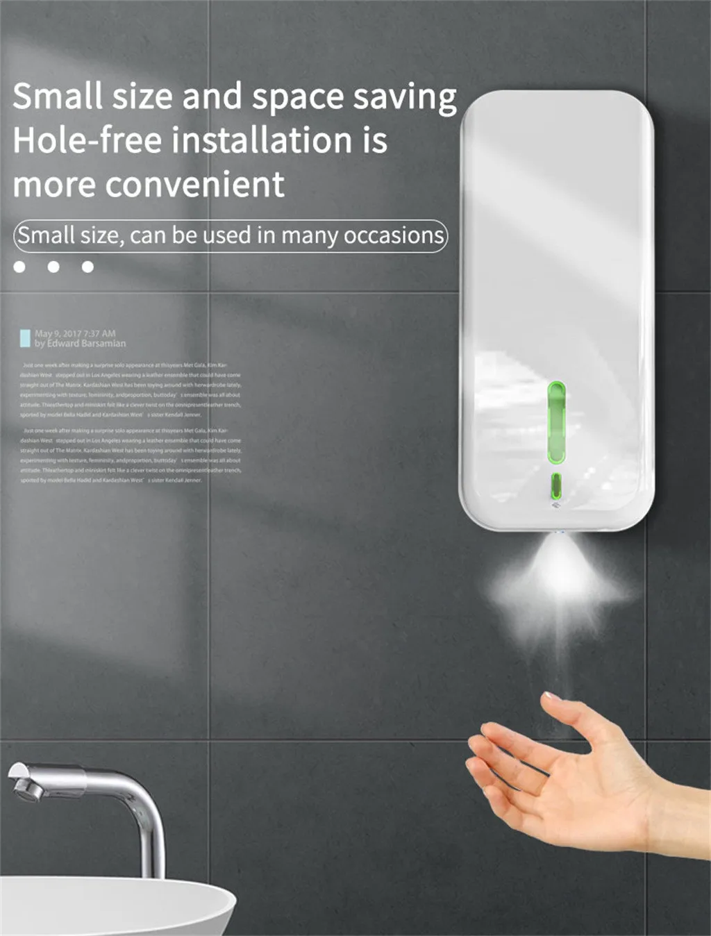 

1500ml Touchless Soap Dispenser Automatic Wall-mounted Spray Sensor Hand Cleaner